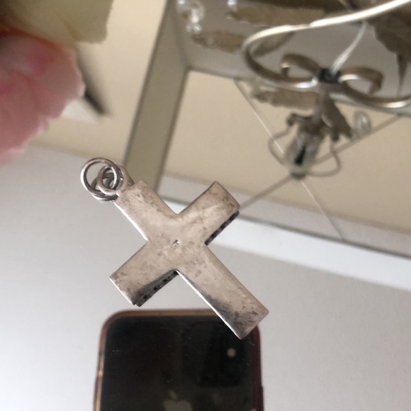 LARGE Vintage 925 Sterling Silver Cross Pendant - Picture 5 of 8